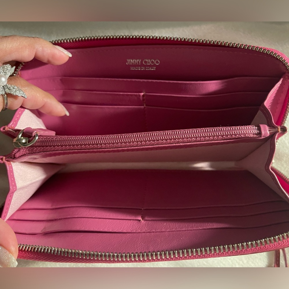 COPY - Jimmy Choo Silver Star Studded Barbie Pink long Wallet - Picture 4 of 5